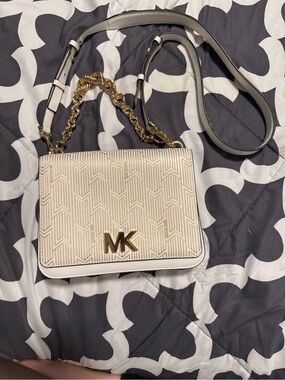 Michael Kors Cream Crossbody Bag with Interchangeable Straps and MK Logo